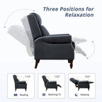 Fauteuil inclinable à dossier basculant en cuir véritable de style milieu de siècle, lot de 2, capacité de 159 kg