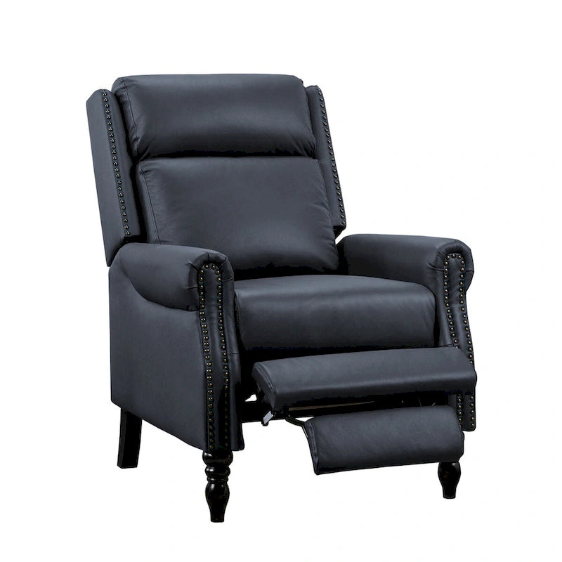 Fauteuil inclinable à dossier basculant en cuir véritable de style milieu de siècle, lot de 2, capacité de 159 kg