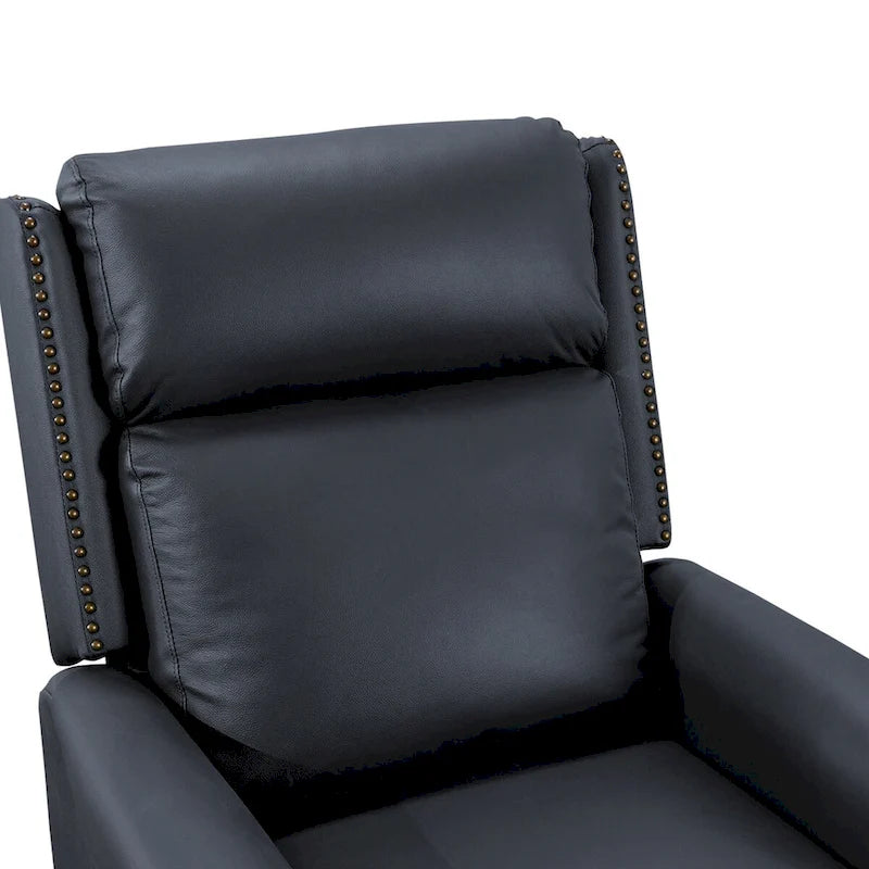 Fauteuil inclinable à dossier basculant en cuir véritable de style milieu de siècle, lot de 2, capacité de 159 kg