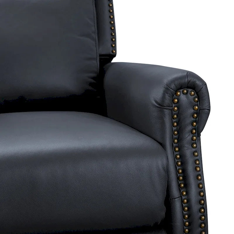 Fauteuil inclinable à dossier basculant en cuir véritable de style milieu de siècle, lot de 2, capacité de 159 kg