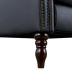 Fauteuil inclinable à dossier basculant en cuir véritable de style milieu de siècle, lot de 2, capacité de 159 kg