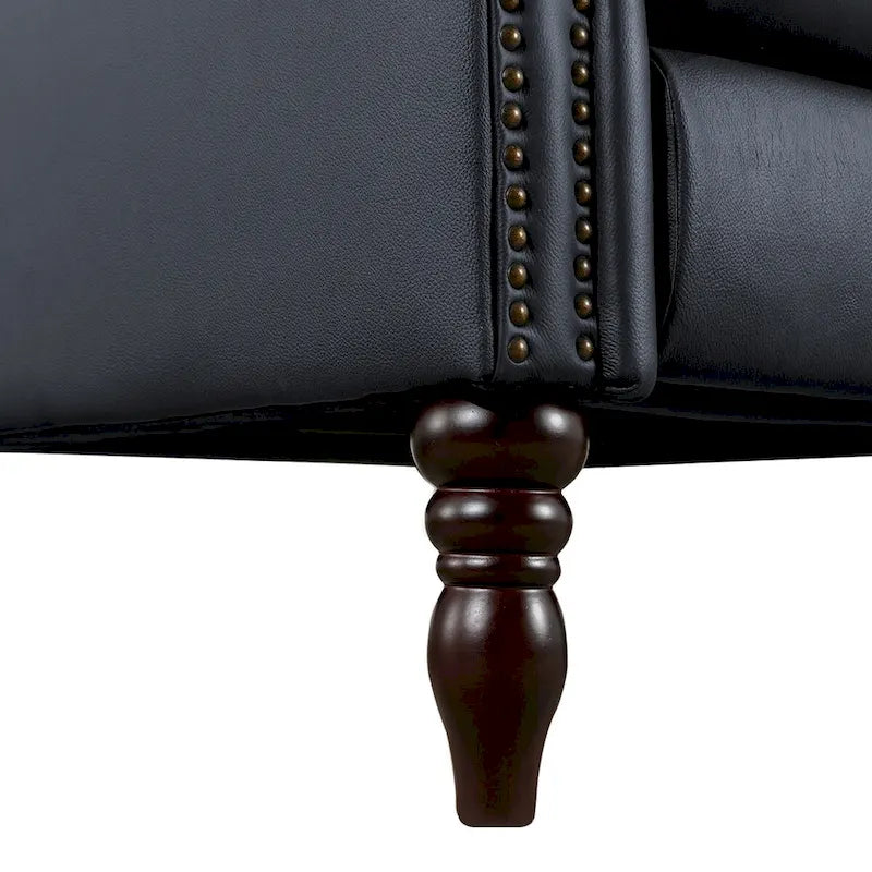 Fauteuil inclinable à dossier basculant en cuir véritable de style milieu de siècle, lot de 2, capacité de 159 kg