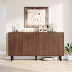 Buffet de rangement 55'' avec 4 portes et étagères réglables pour cuisine, salon
