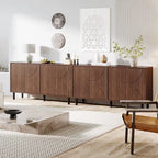 Buffet de rangement 55'' avec 4 portes et étagères réglables pour cuisine, salon