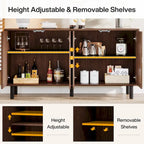 Buffet de rangement 55'' avec 4 portes et étagères réglables pour cuisine, salon