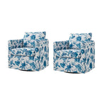Fauteuil d'appoint moderne déhoussable pivotant à 360° avec coussin amovible, lot de 2