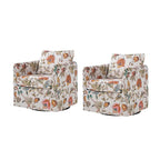Fauteuil d'appoint moderne déhoussable pivotant à 360° avec coussin amovible, lot de 2