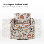 Fauteuil d'appoint moderne déhoussable pivotant à 360° avec coussin amovible, lot de 2