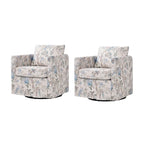 Fauteuil d'appoint moderne déhoussable pivotant à 360° avec coussin amovible, lot de 2