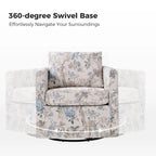 Fauteuil d'appoint moderne déhoussable pivotant à 360° avec coussin amovible, lot de 2