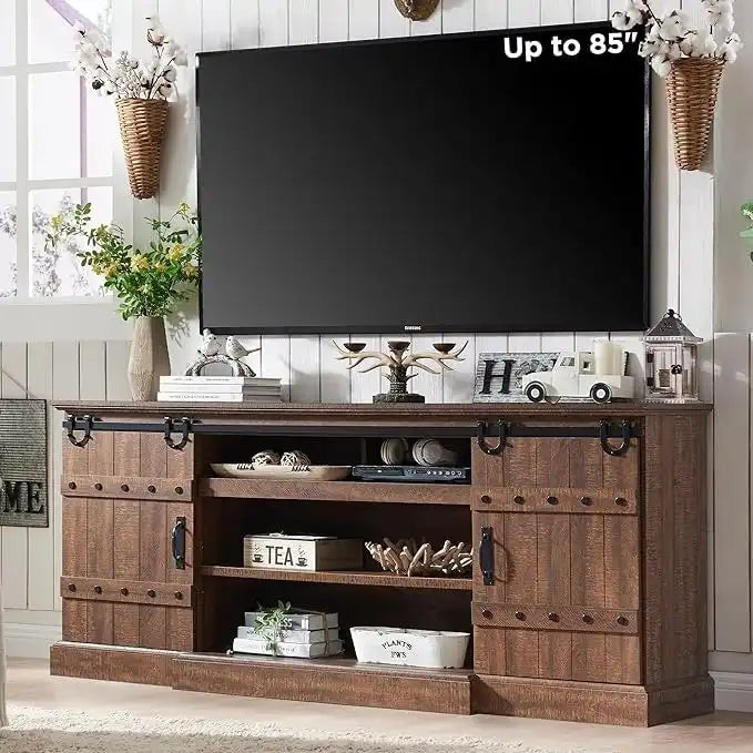 Buffet moderne gris avec 3 tiroirs et étagères réglables