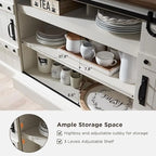 Buffet moderne gris avec 3 tiroirs et étagères réglables