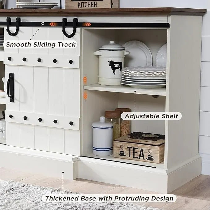 Buffet moderne gris avec 3 tiroirs et étagères réglables