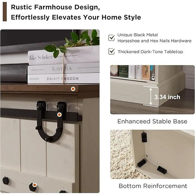 Buffet moderne gris avec 3 tiroirs et étagères réglables