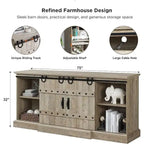 Buffet moderne gris avec 3 tiroirs et étagères réglables