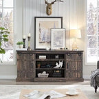 Buffet moderne gris avec 3 tiroirs et étagères réglables