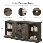 Buffet moderne gris avec 3 tiroirs et étagères réglables