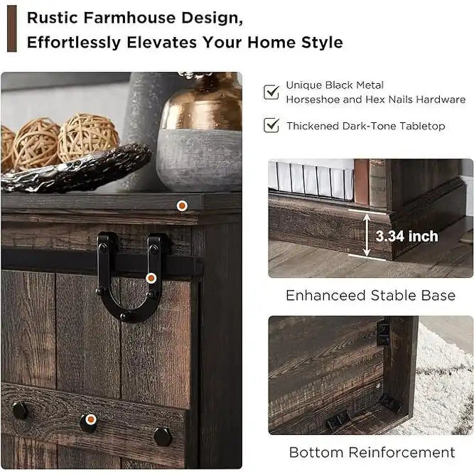 Buffet moderne gris avec 3 tiroirs et étagères réglables