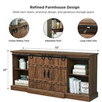 Buffet moderne gris avec 3 tiroirs et étagères réglables