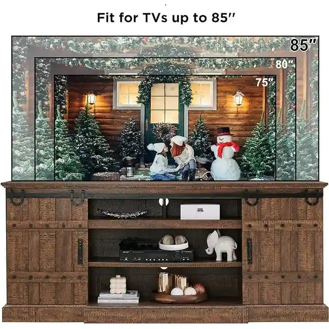 Buffet moderne gris avec 3 tiroirs et étagères réglables