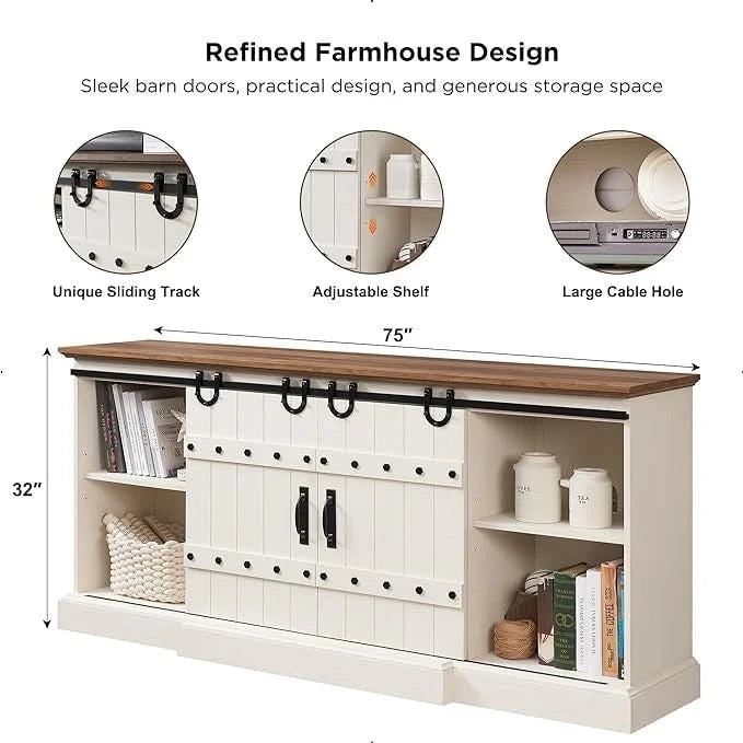 Buffet moderne gris avec 3 tiroirs et étagères réglables