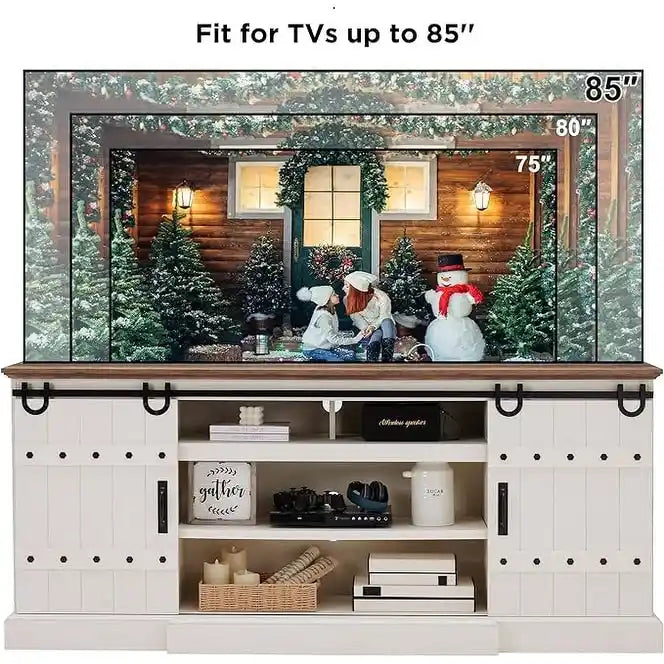 Buffet moderne gris avec 3 tiroirs et étagères réglables