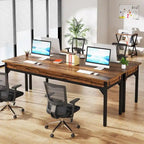 Bureau d'ordinateur extra-long de 200 cm, bureau double pour le télétravail