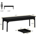 Bureau d'ordinateur extra-long de 200 cm, bureau double pour le télétravail