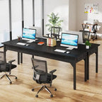 Bureau d'ordinateur extra-long de 200 cm, bureau double pour le télétravail