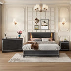 Ensembles de chambre à coucher 3 pièces Lit rembourré Queen Size
