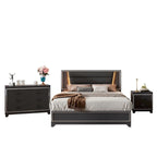 Ensembles de chambre à coucher 3 pièces Lit rembourré Queen Size