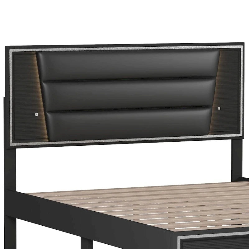 Ensembles de chambre à coucher 3 pièces Lit rembourré Queen Size
