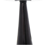 Table d'appoint conique géométrique en aluminium avec plateau en verre texturé – Noir ou doré