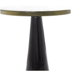 Table d'appoint conique géométrique en aluminium avec plateau en verre texturé – Noir ou doré