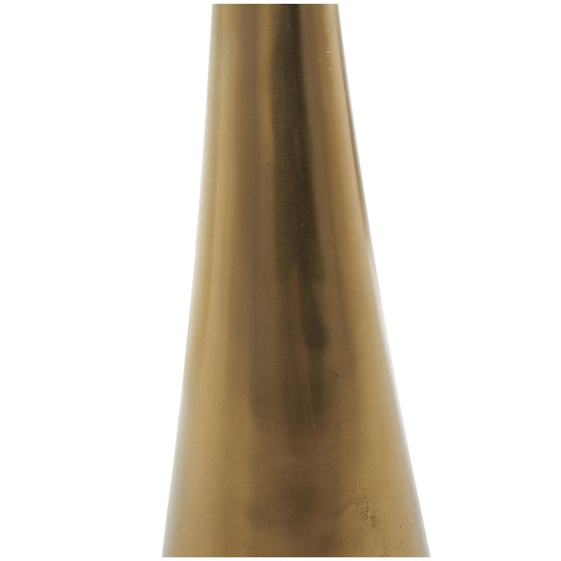 Table d'appoint conique géométrique en aluminium avec plateau en verre texturé – Noir ou doré