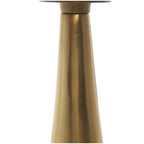 Table d'appoint conique géométrique en aluminium avec plateau en verre texturé – Noir ou doré