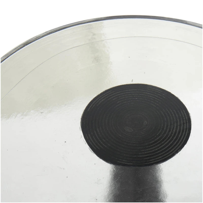Table d'appoint conique géométrique en aluminium avec plateau en verre texturé – Noir ou doré